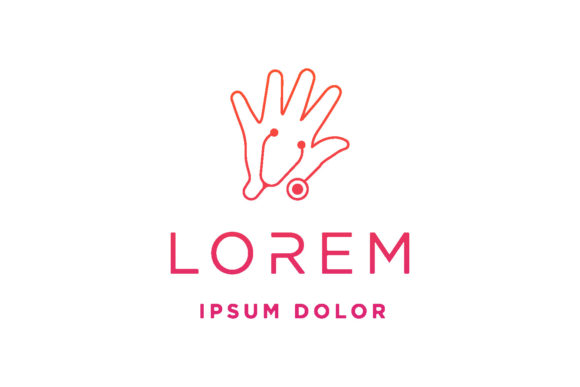 Hand Medical Logo Design Vecktor Graphics