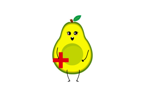 Kawaii Avocado Medical Illustration