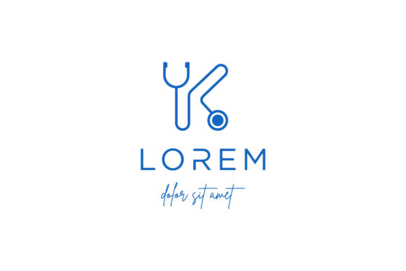 Letter K Stethoscope Medical Logo Graphics and Logos