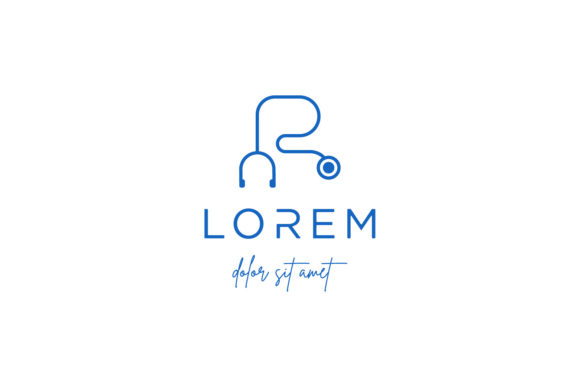 Letter R Stethoscope Medical Logo Graphics and Logos