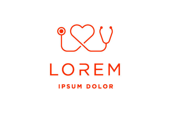 Medical Love Logo Design Vector Graphics