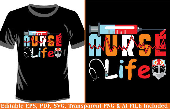 Nurse T-shirt Design Nurse Life Graphics