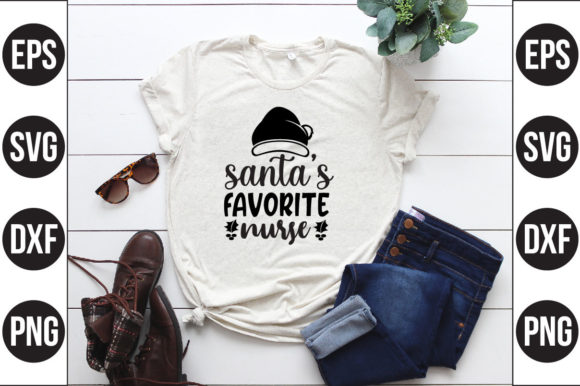 Santas Favorite Nurse-01 Graphics for T-Shirt Designs